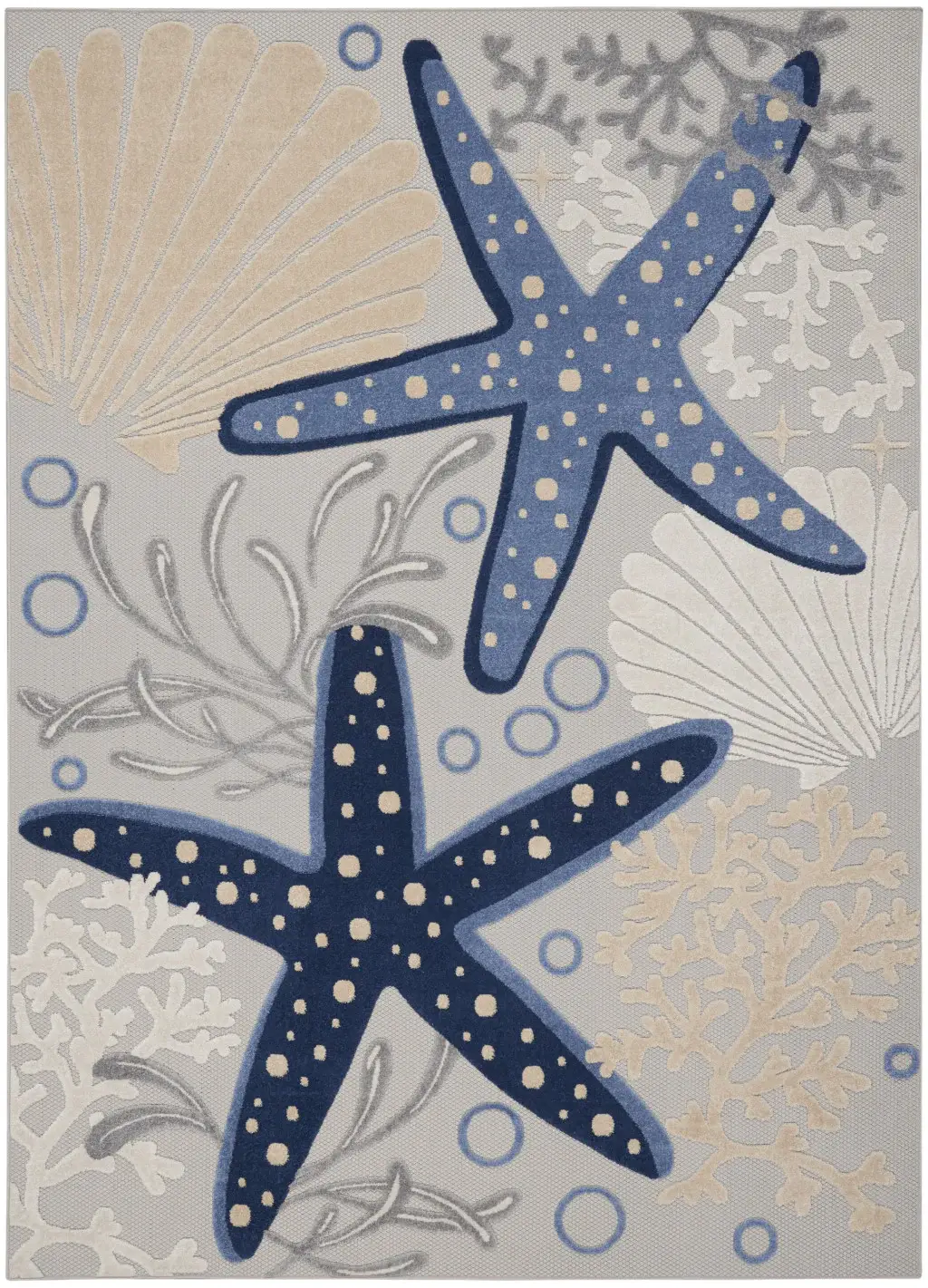 7' X 10' Blue And Gray Indoor Outdoor Area Rug - Image 4