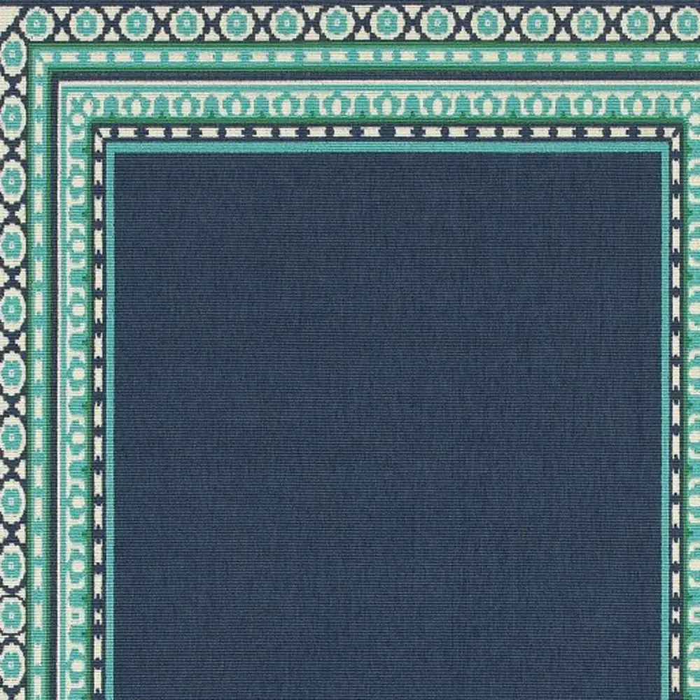 7' X 10' Blue and Green Indoor Outdoor Area Rug - Image 4