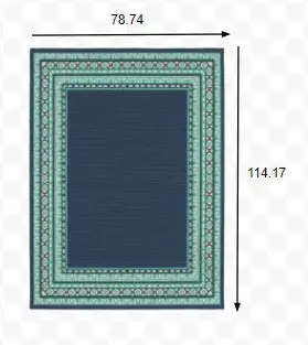 7' X 10' Blue and Green Indoor Outdoor Area Rug - Image 8