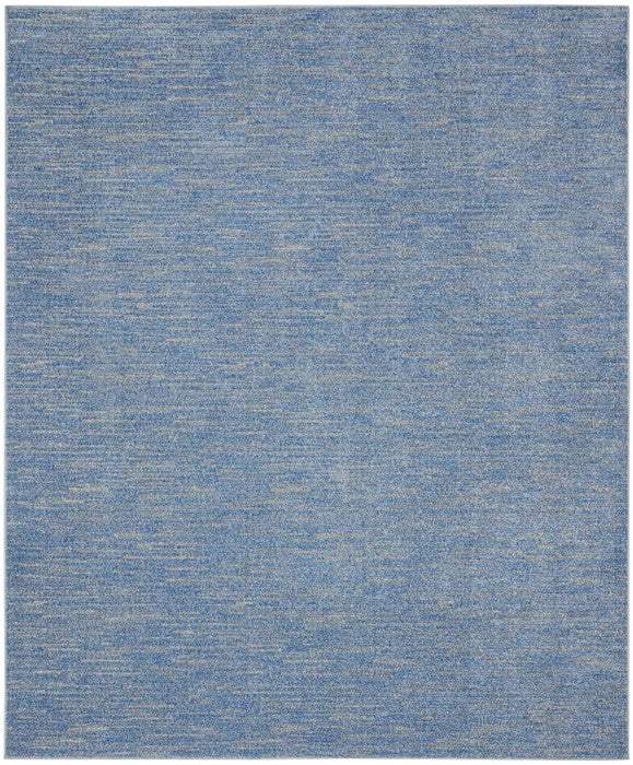 7' X 10' Blue And Grey Striped Non Skid Indoor Outdoor Area Rug
