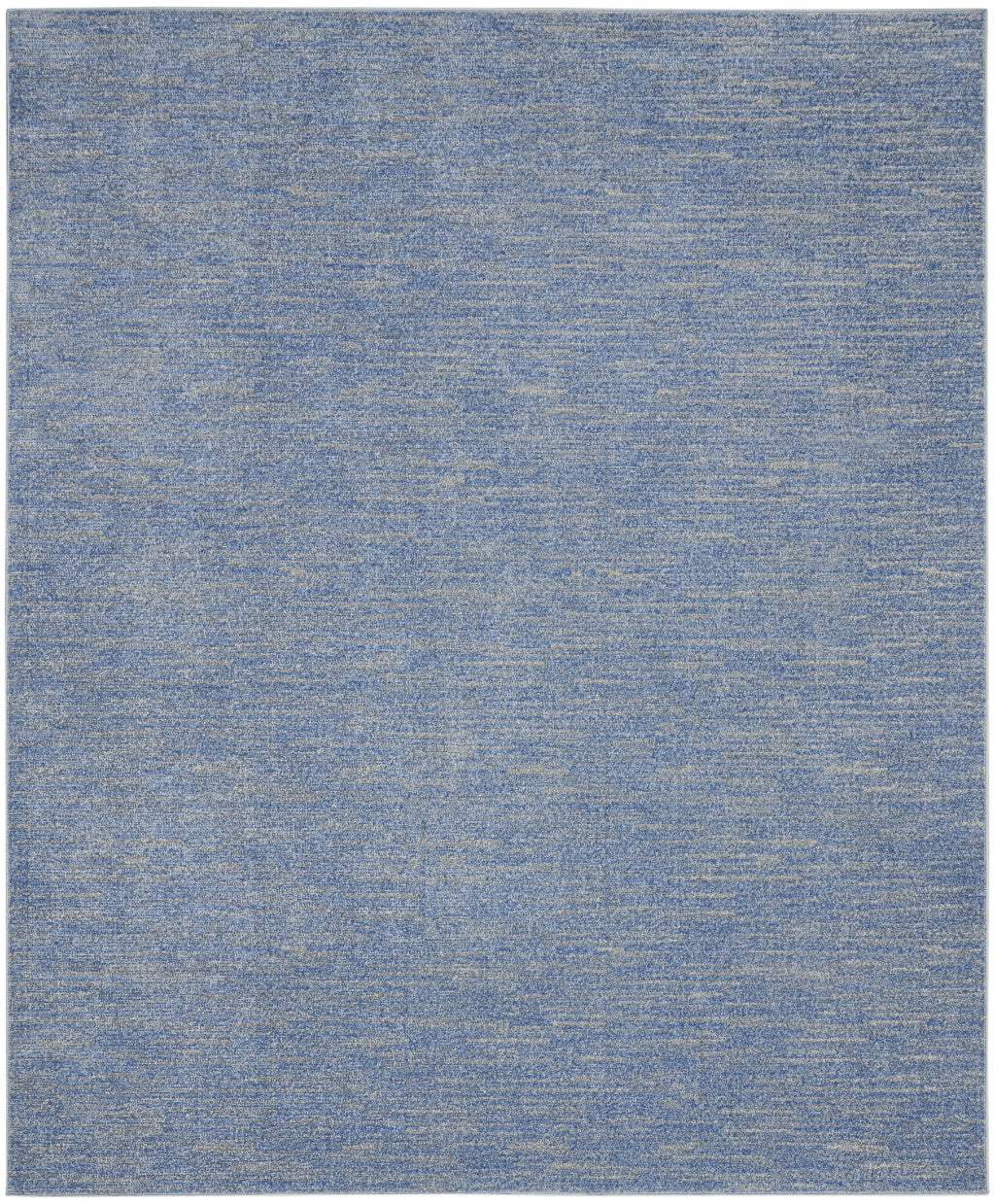 7' X 10' Blue And Grey Striped Non Skid Indoor Outdoor Area Rug - Image 2