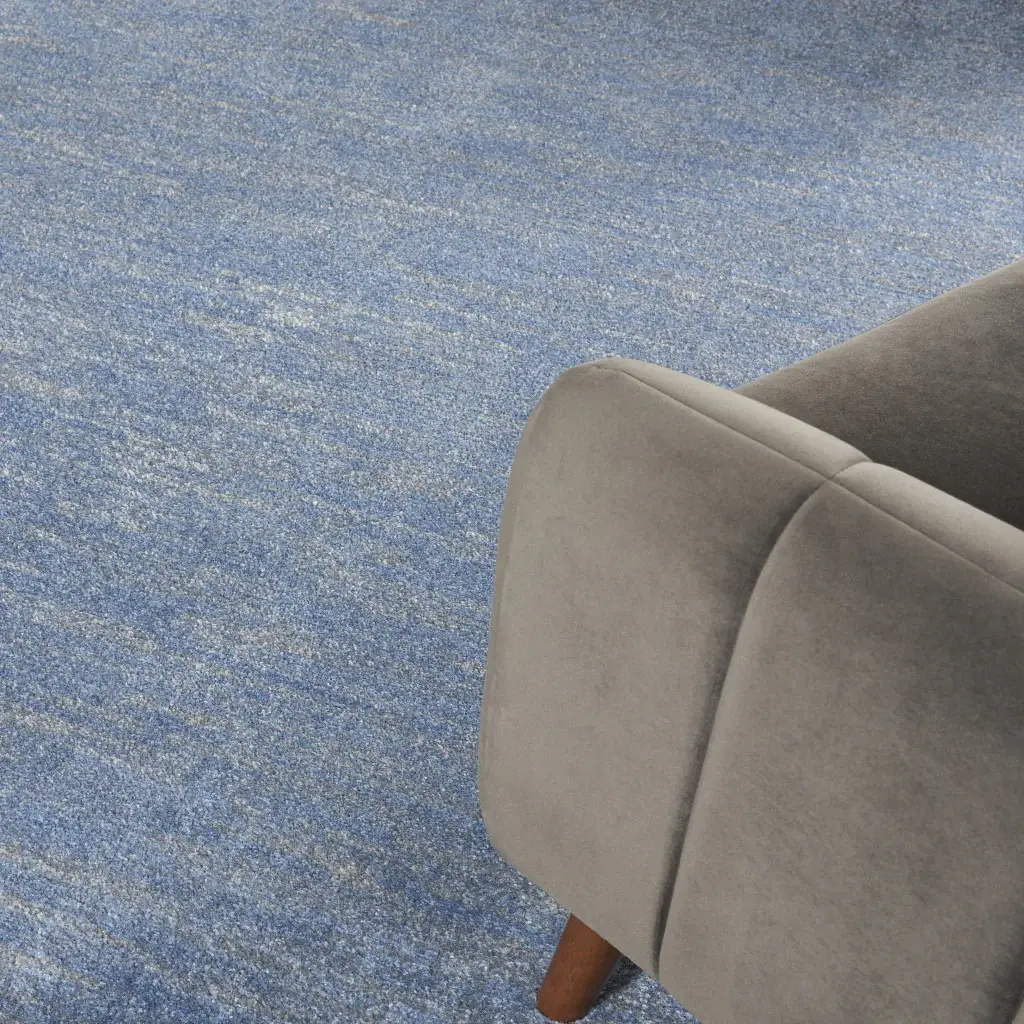 7' X 10' Blue And Grey Striped Non Skid Indoor Outdoor Area Rug - Image 5