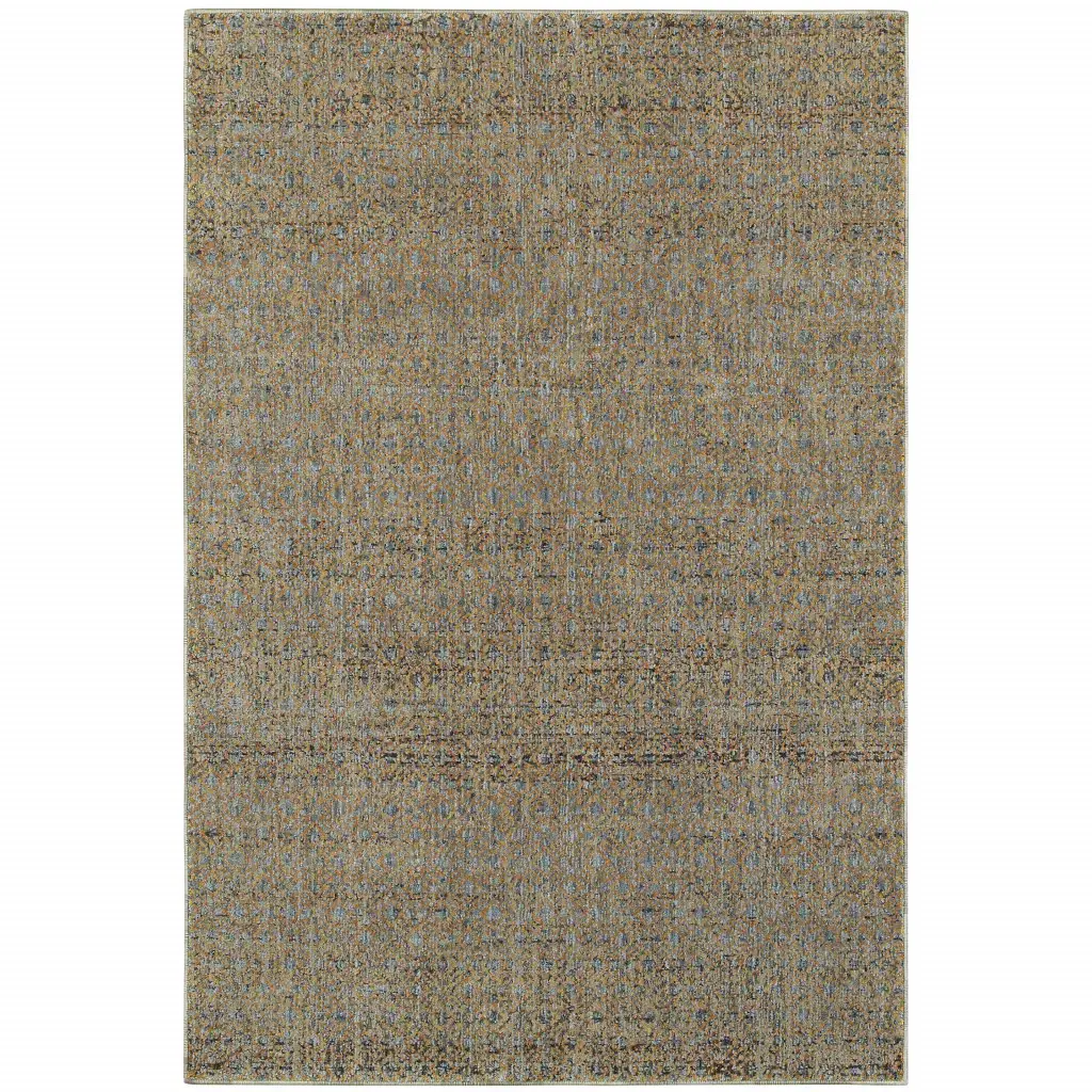 7' X 10' Blue and Silver Geometric Power Loom Area Rug - Image 2