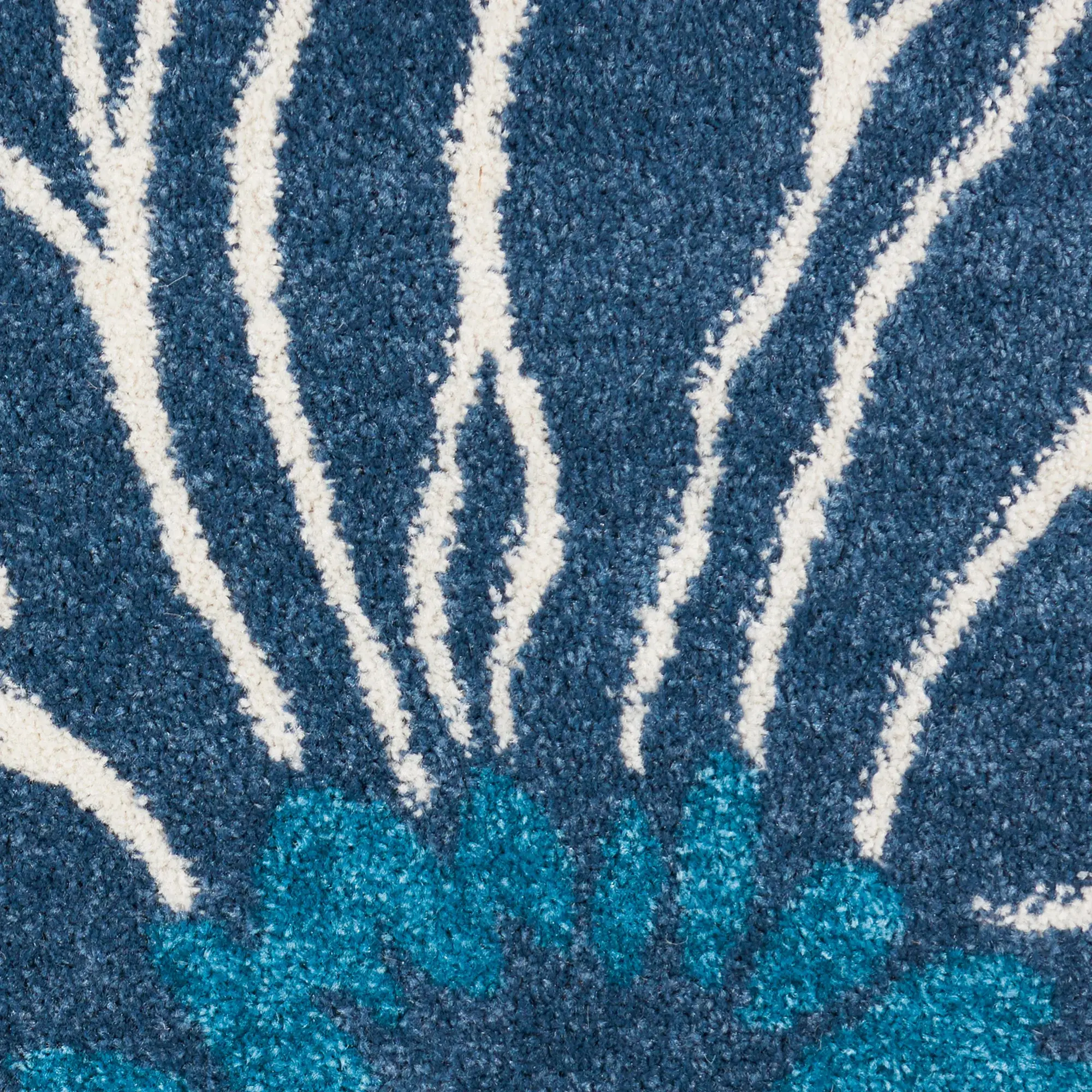 7' X 10' Blue Floral Power Loom Area Rug - Image 4