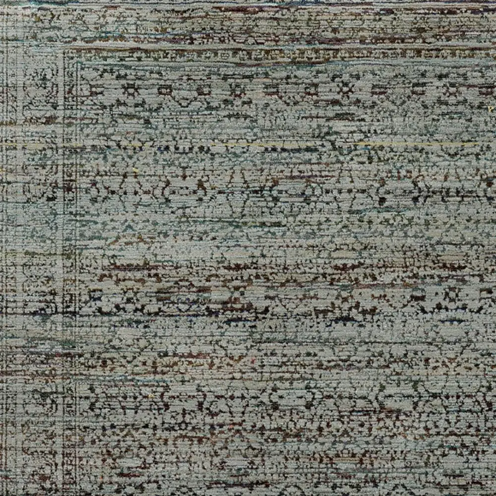 7' X 10' Blue Green Oriental Power Loom Area Rug - Image 4