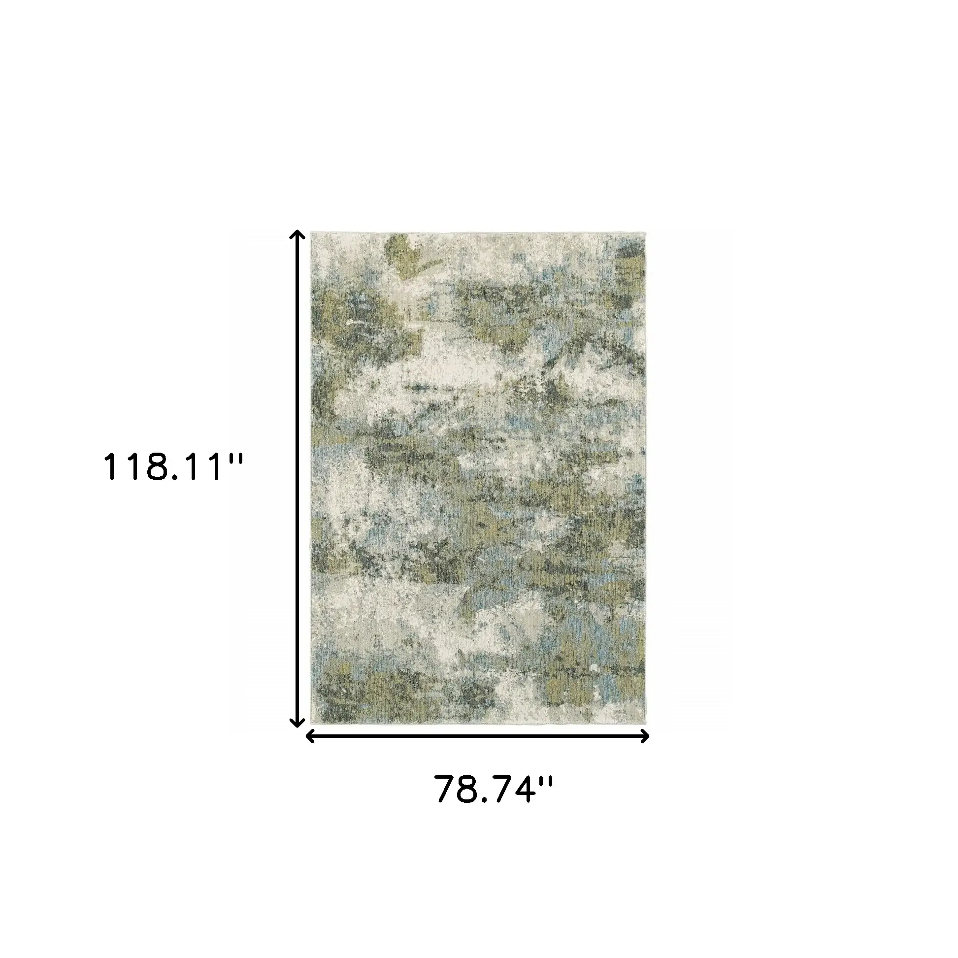 7' X 10' Blue Green Power Loom Area Rug - Image 3