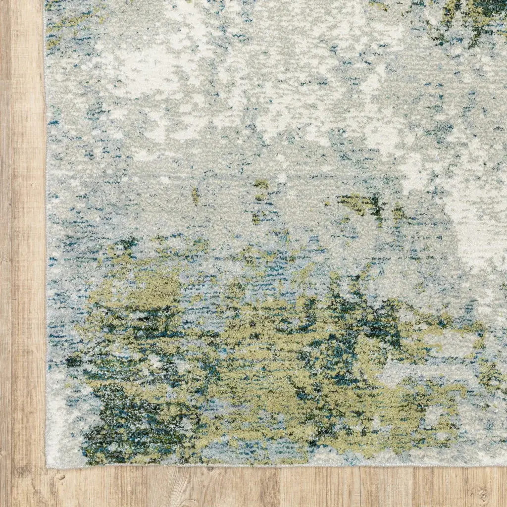 7' X 10' Blue Green Power Loom Area Rug - Image 4