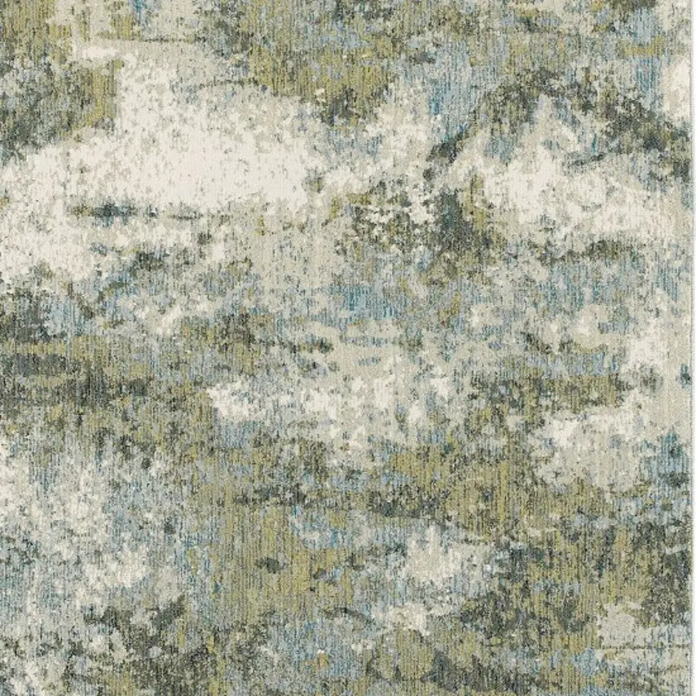 7' X 10' Blue Green Power Loom Area Rug - Image 5
