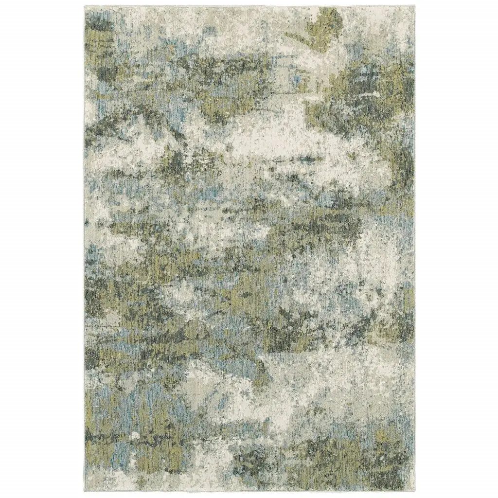 7' X 10' Blue Green Power Loom Area Rug - Image 6