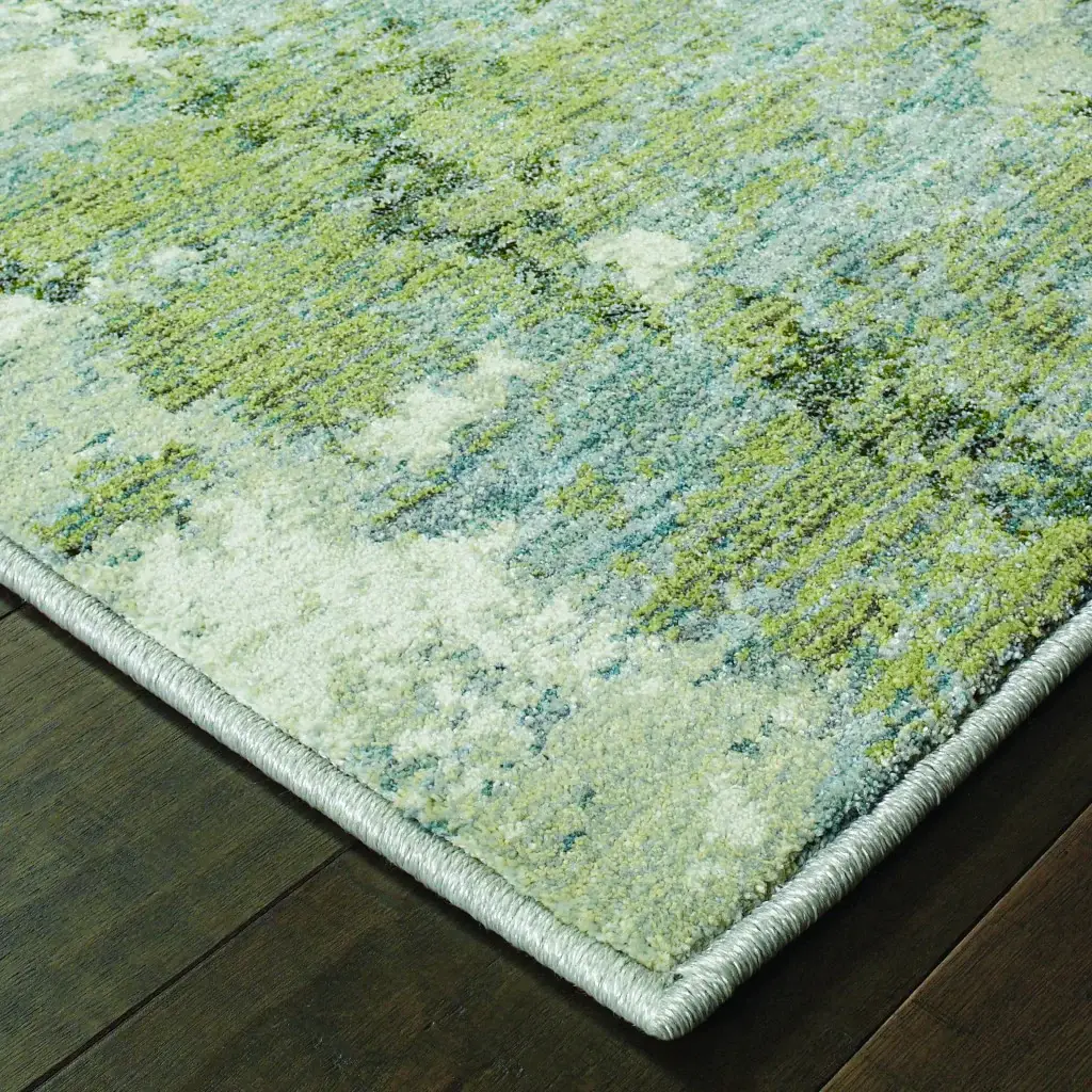 7' X 10' Blue Green Power Loom Area Rug - Image 7