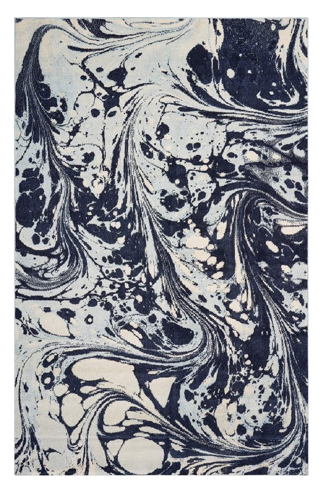 7' X 10' Blue Machine Woven Abstract Indoor Area Rug - Image 2
