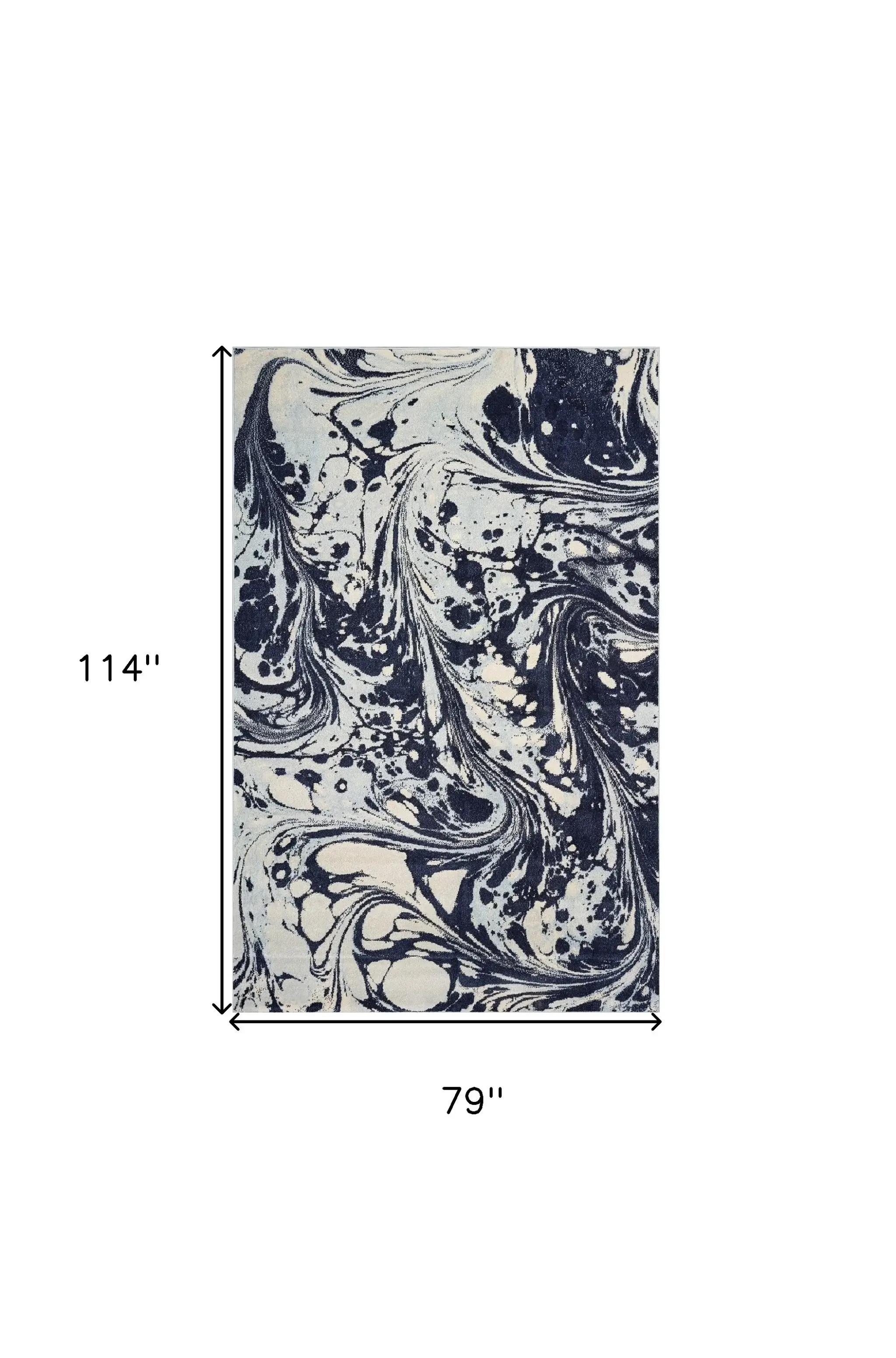 7' X 10' Blue Machine Woven Abstract Indoor Area Rug - Image 3