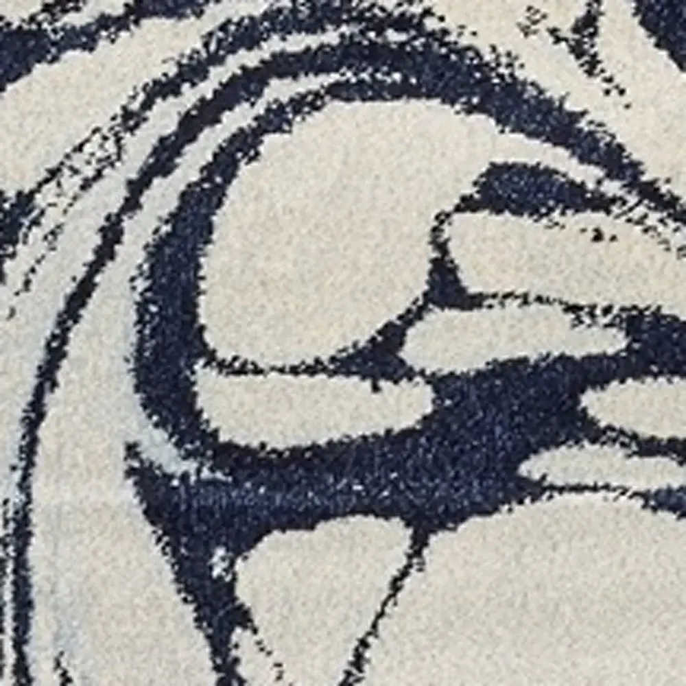 7' X 10' Blue Machine Woven Abstract Indoor Area Rug - Image 4