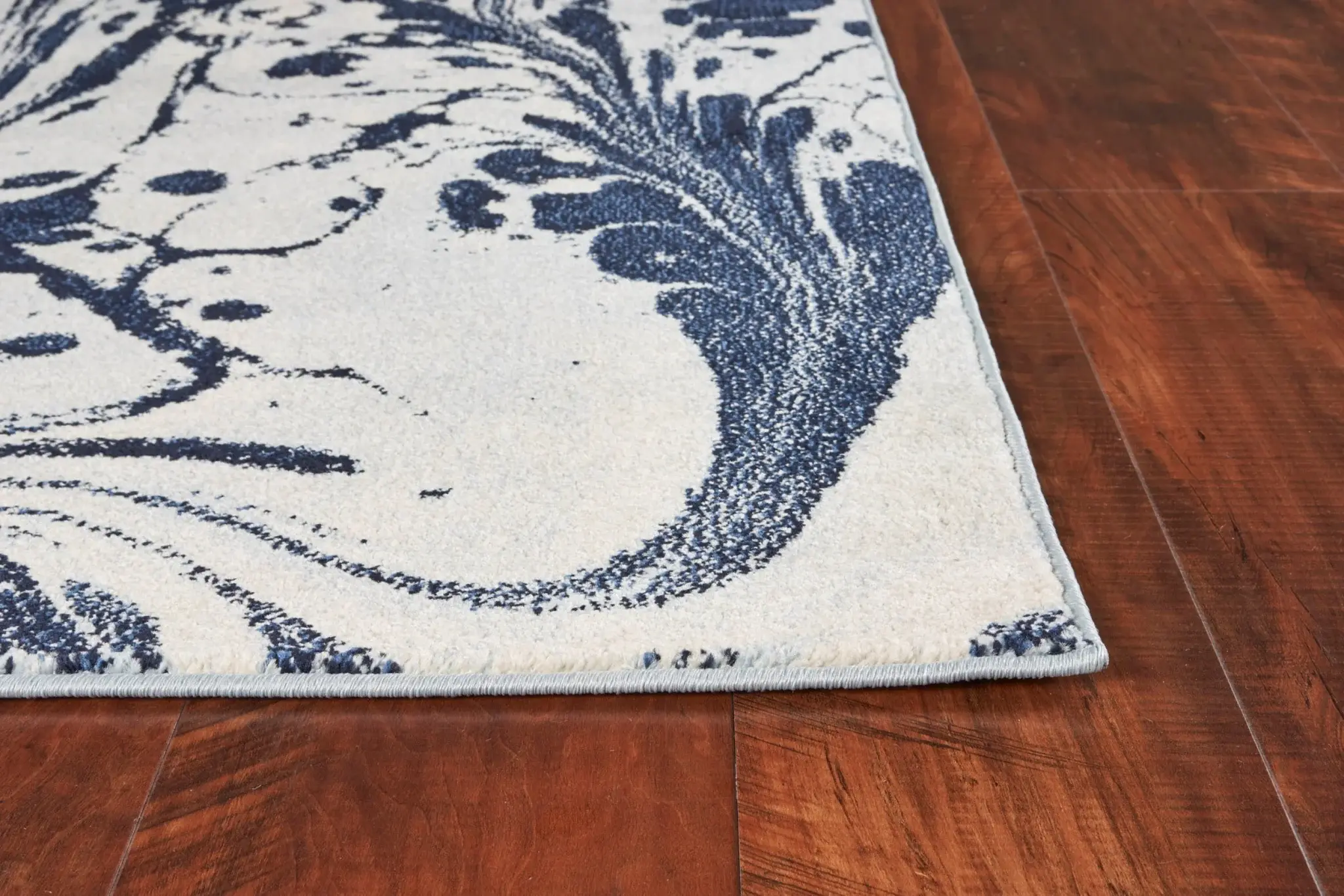 7' X 10' Blue Machine Woven Abstract Indoor Area Rug - Image 5