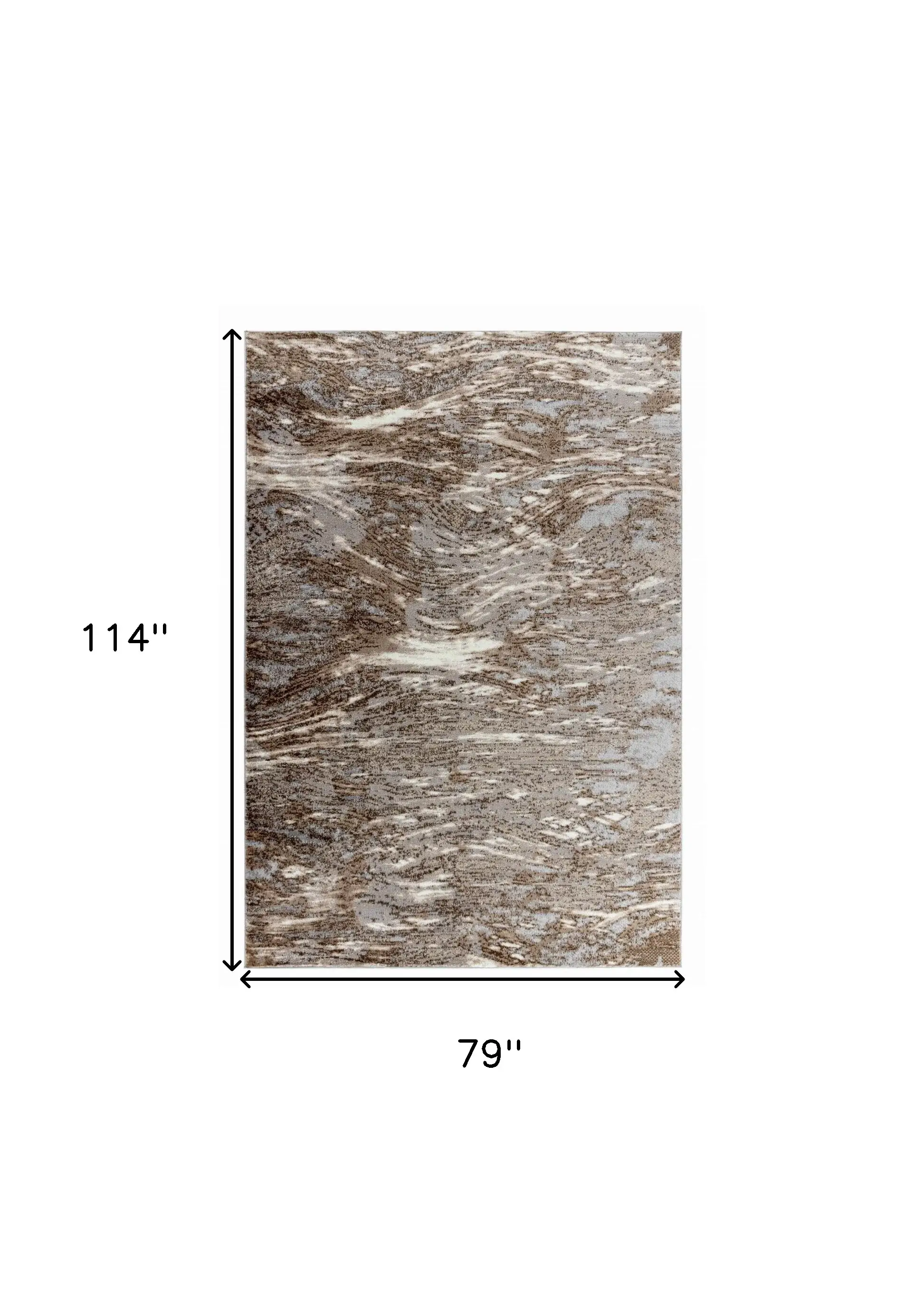 7' X 10' Brown Abstract Area Rug - Image 3