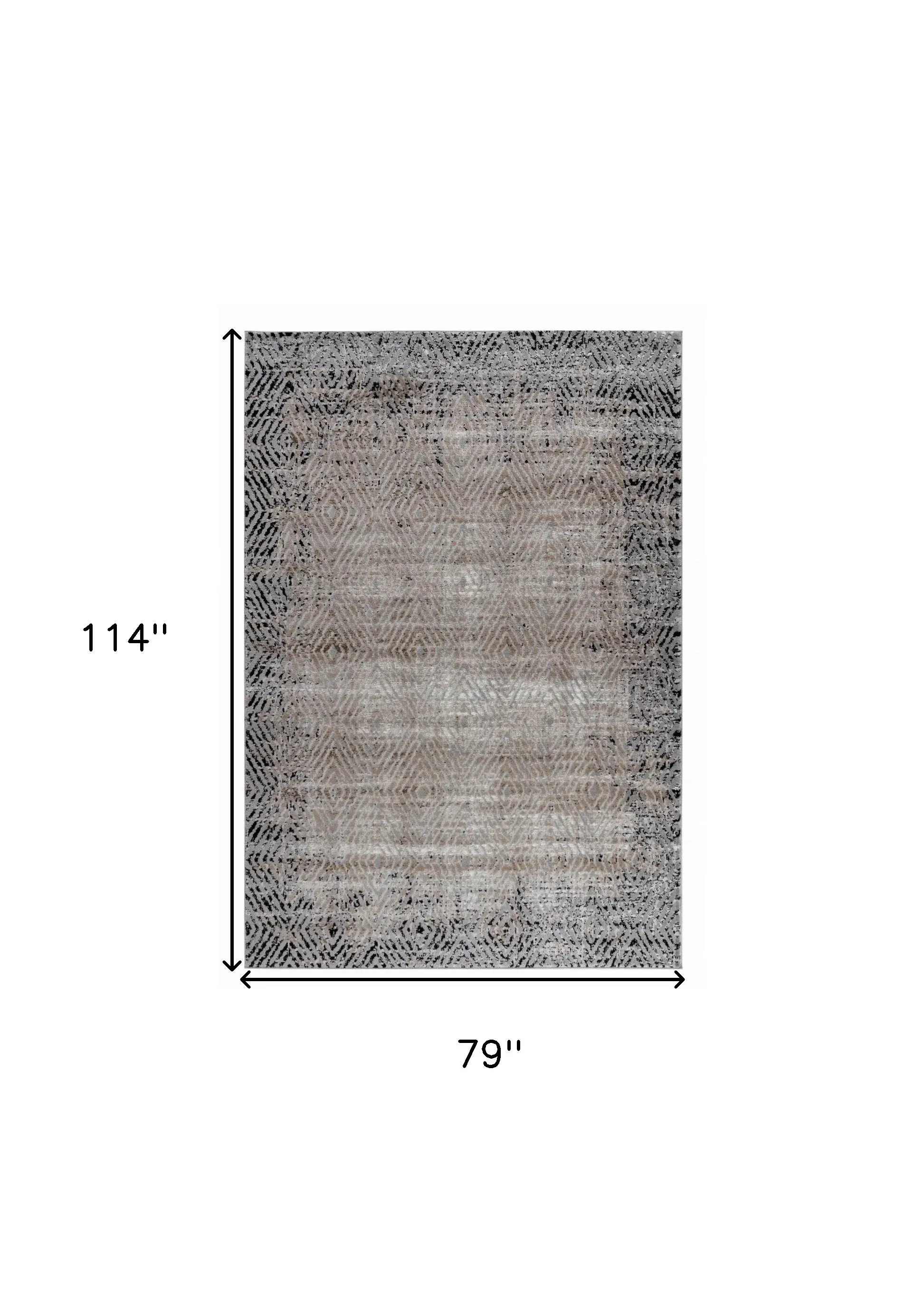 7' X 10' Brown Geometric Area Rug - Image 3