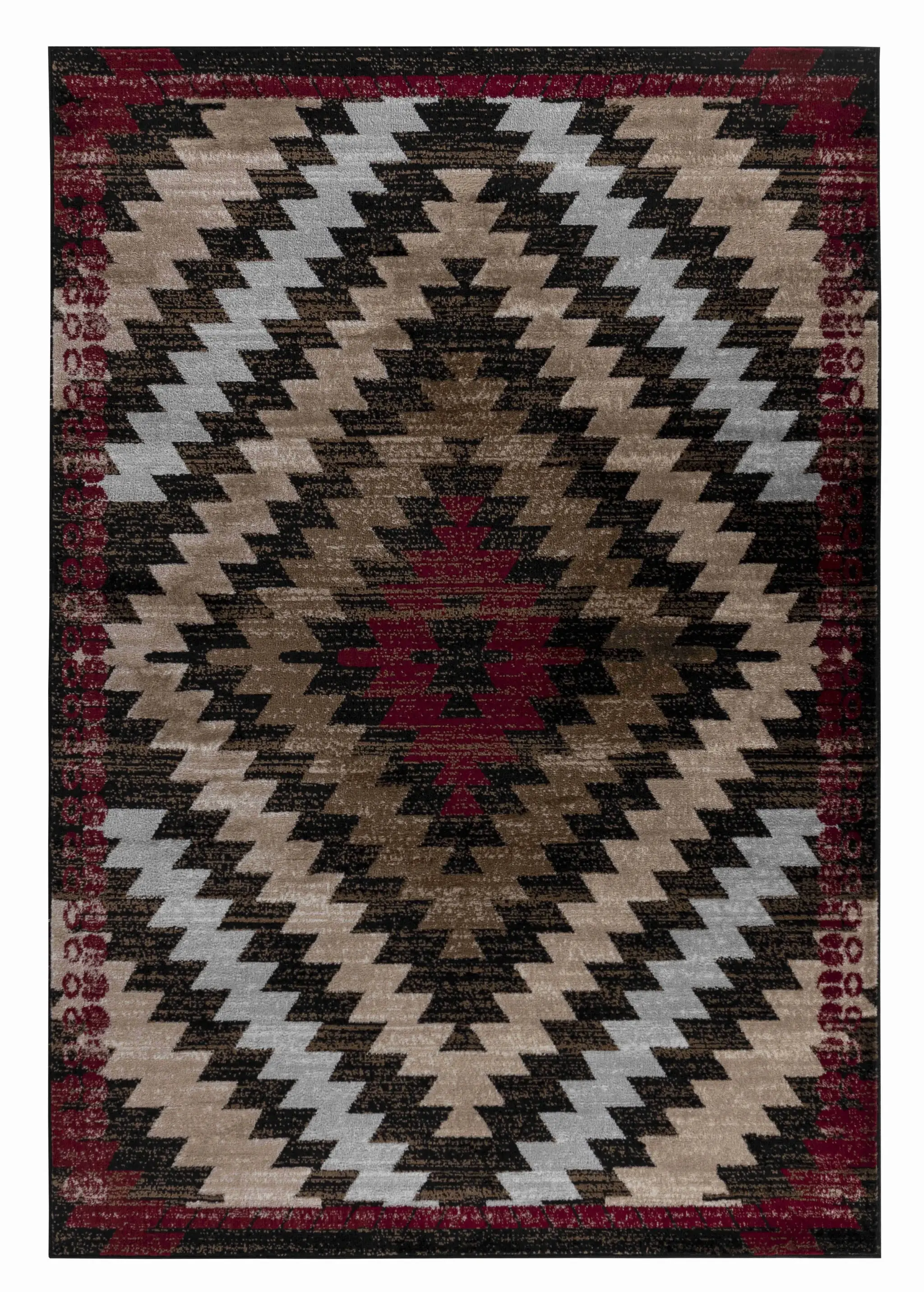 7' X 10' Brown Geometric Area Rug - Image 2