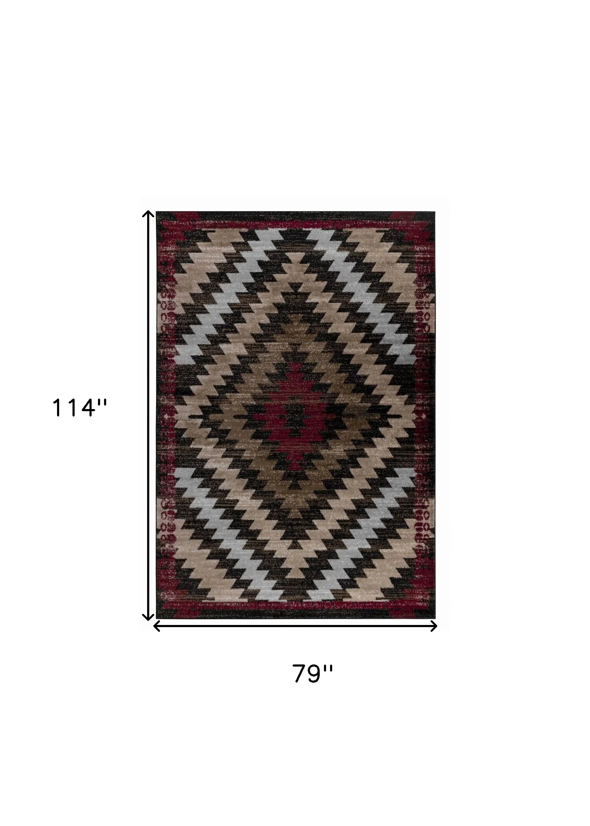 7' X 10' Brown Geometric Area Rug - Image 3