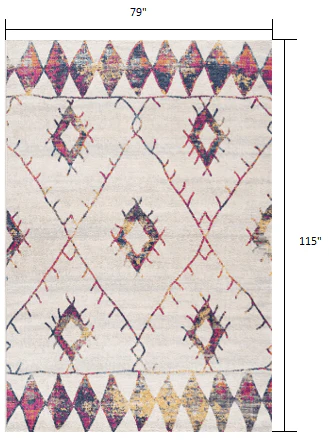 7' X 10' Cream Damask Area Rug - Image 7