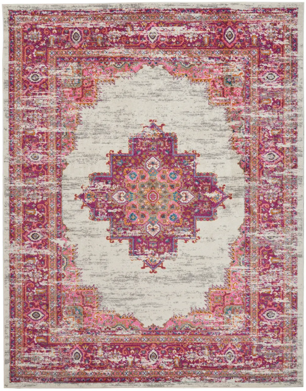 7' X 10' Fuchsia Power Loom Area Rug - Image 2