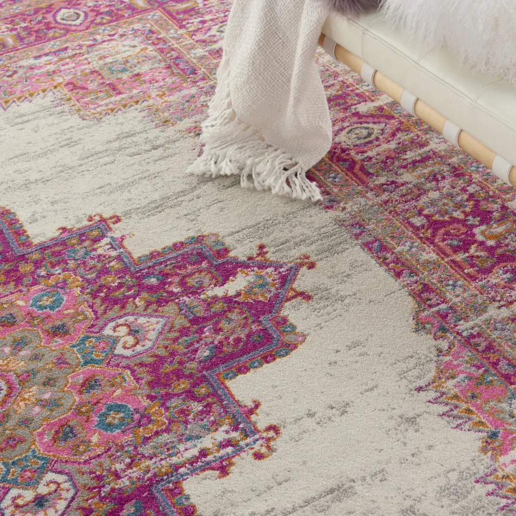 7' X 10' Fuchsia Power Loom Area Rug - Image 8
