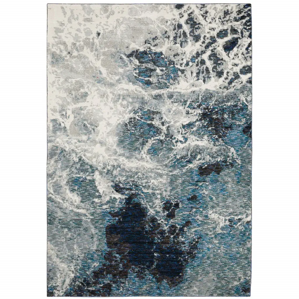 7' X 10' Gray Abstract Power Loom Area Rug - Image 2