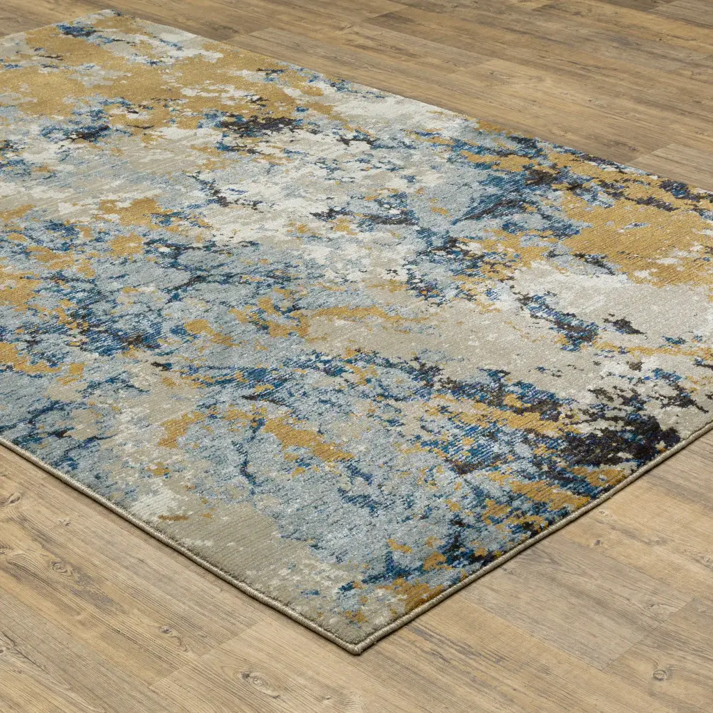 7' X 10' Gray and Ivory Abstract Power Loom Area Rug - Image 4