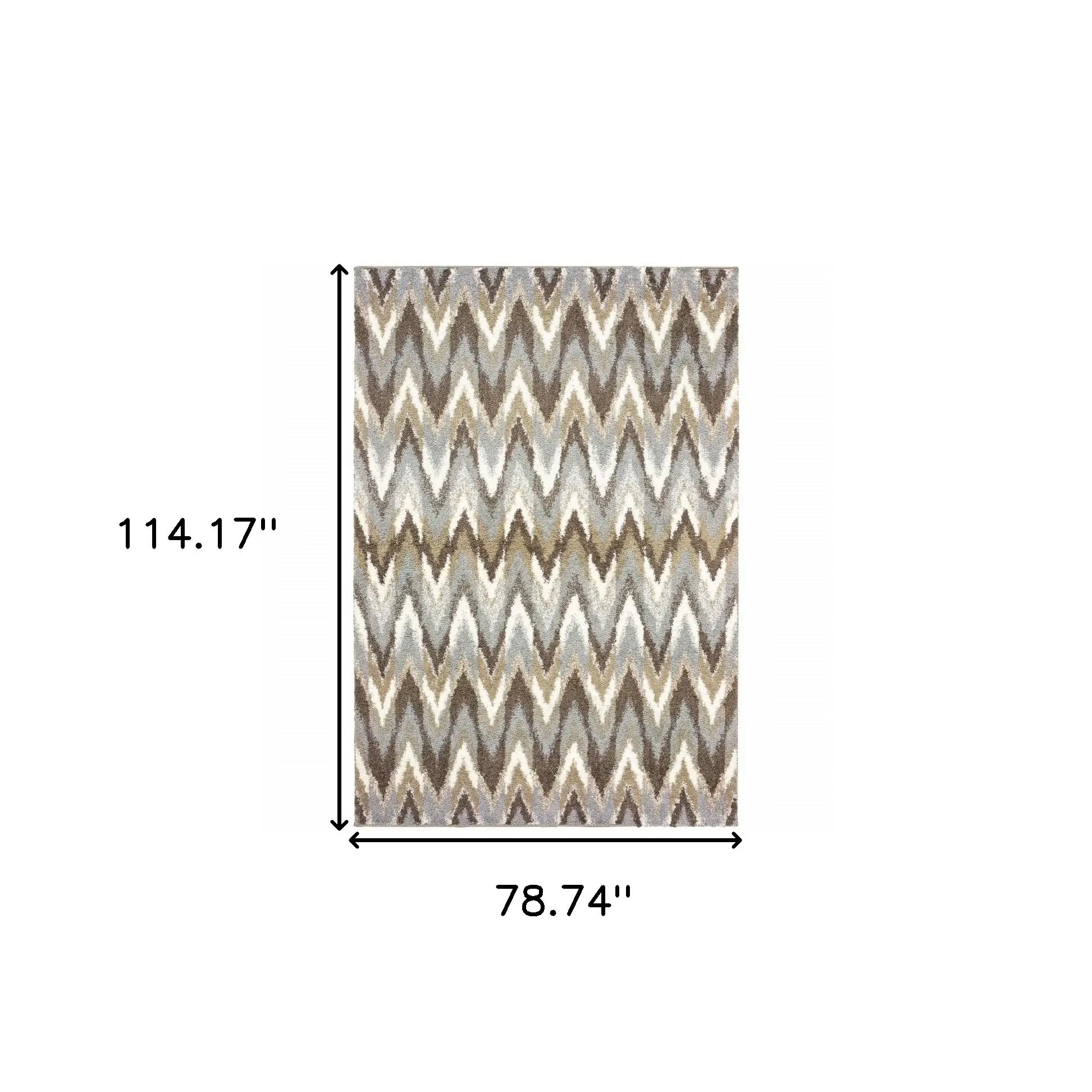 7' X 10' Gray And Taupe Ikat Pattern Area Rug - Image 3
