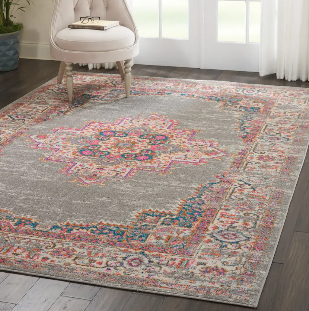 7' X 10' Gray Power Loom Area Rug - Image 6