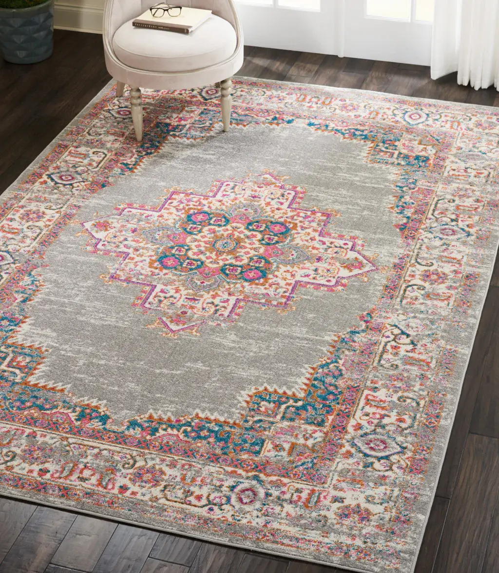 7' X 10' Gray Power Loom Area Rug - Image 7