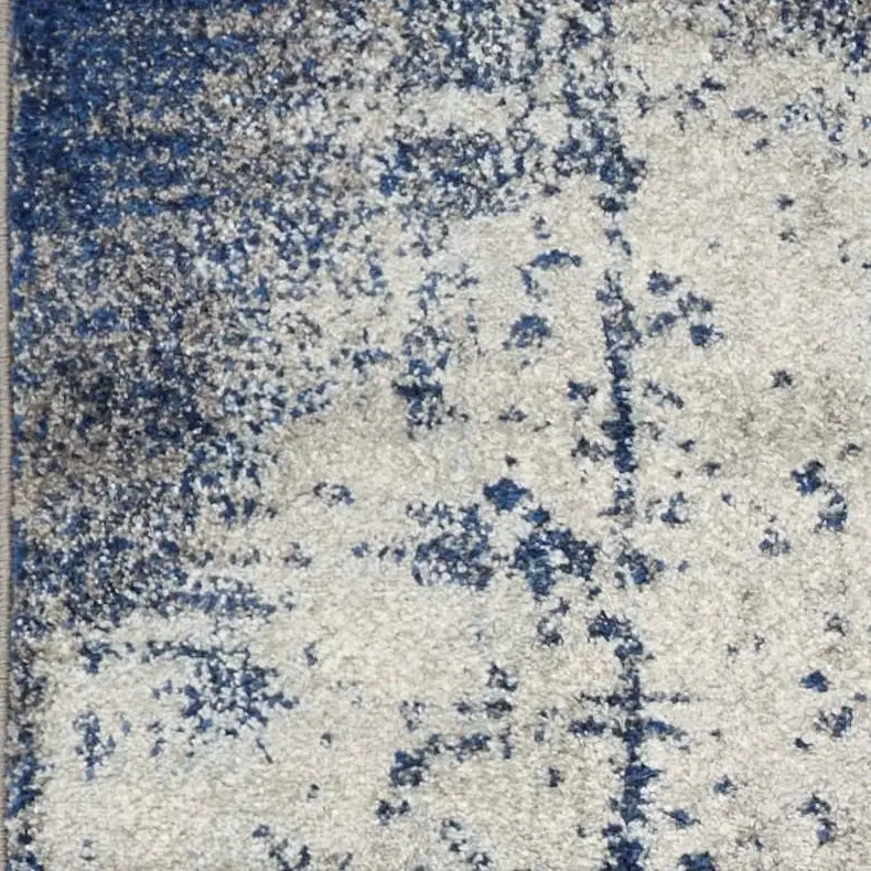 7' X 10' Ice Blue Machine Woven Abstract Indoor Area Rug - Image 8