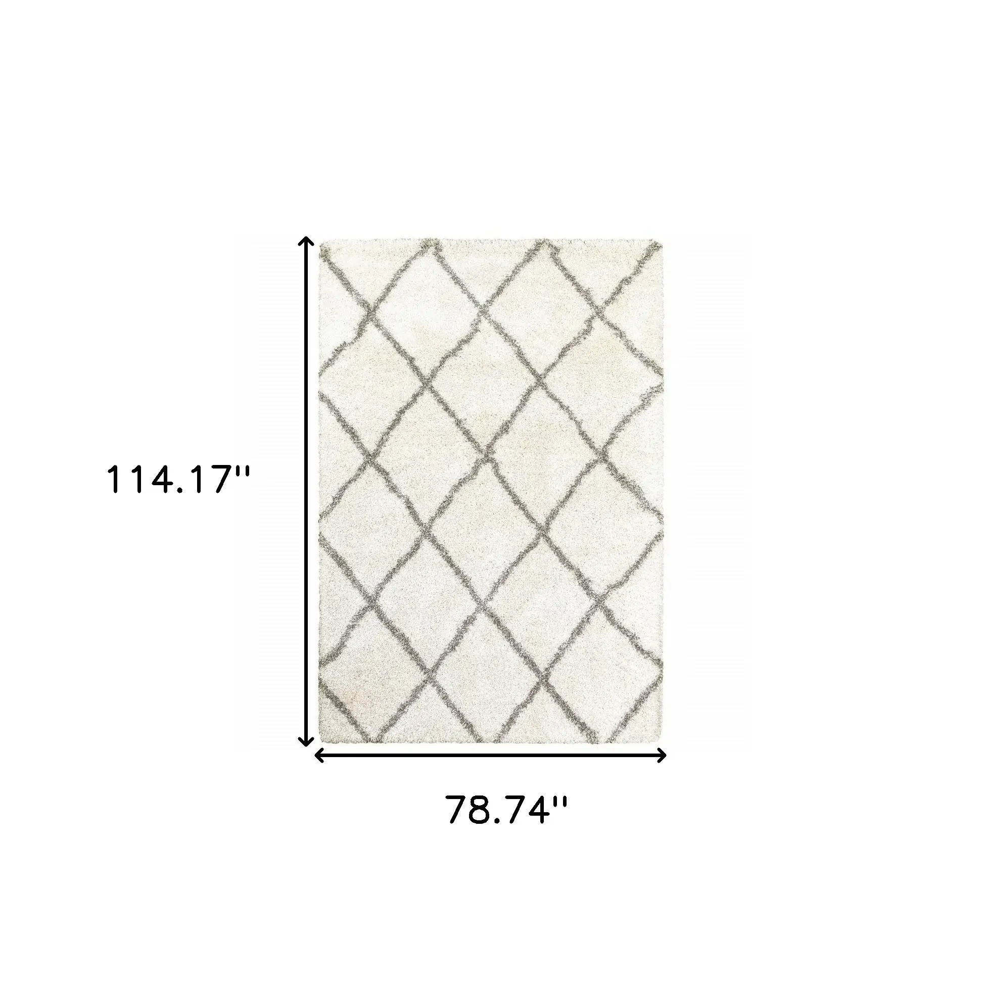 7' X 10' Ivory And Gray Geometric Lattice Area Rug - Image 6