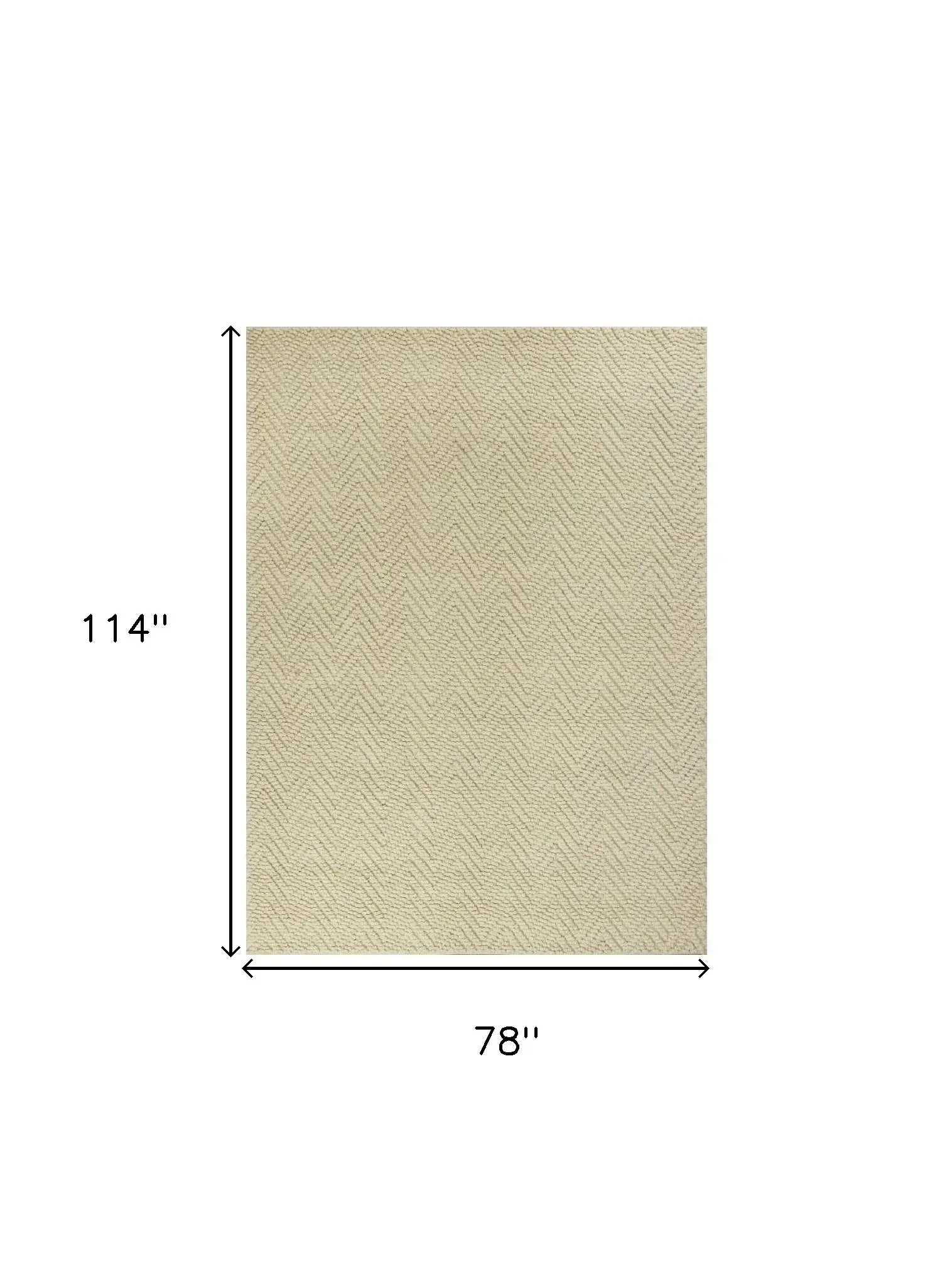 7' X 10' Ivory Chevron Hand Woven Area Rug - Image 4