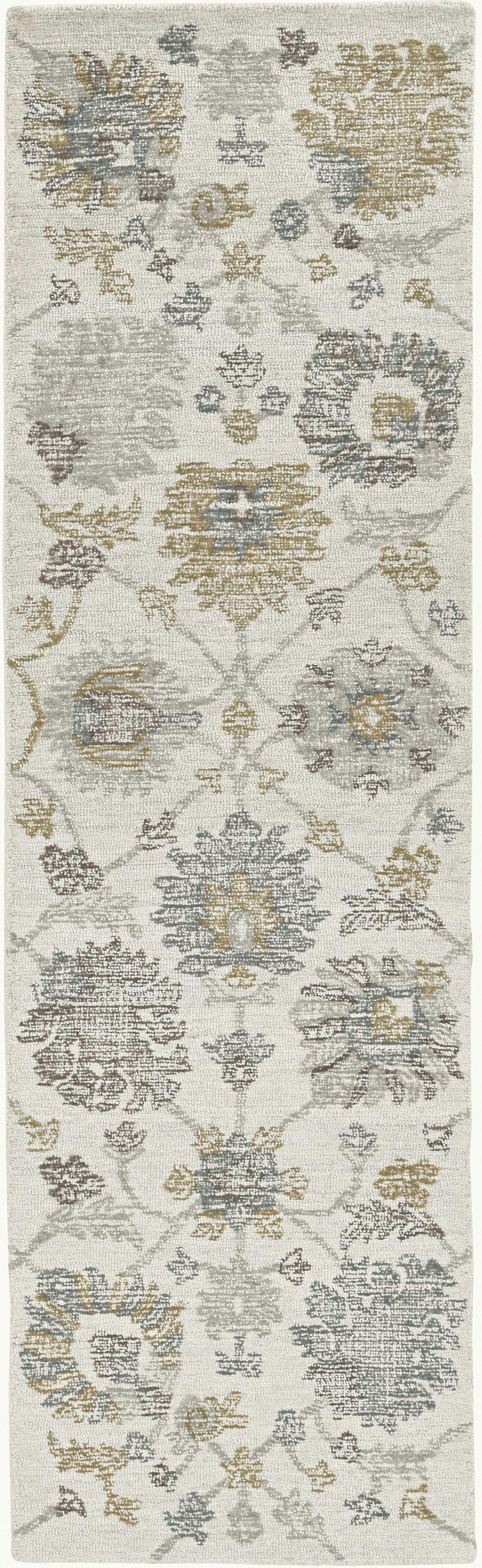 7' X 10' Ivory Hand Tufted Space Dyed Traditional Floral Indoor Area Rug - Image 4