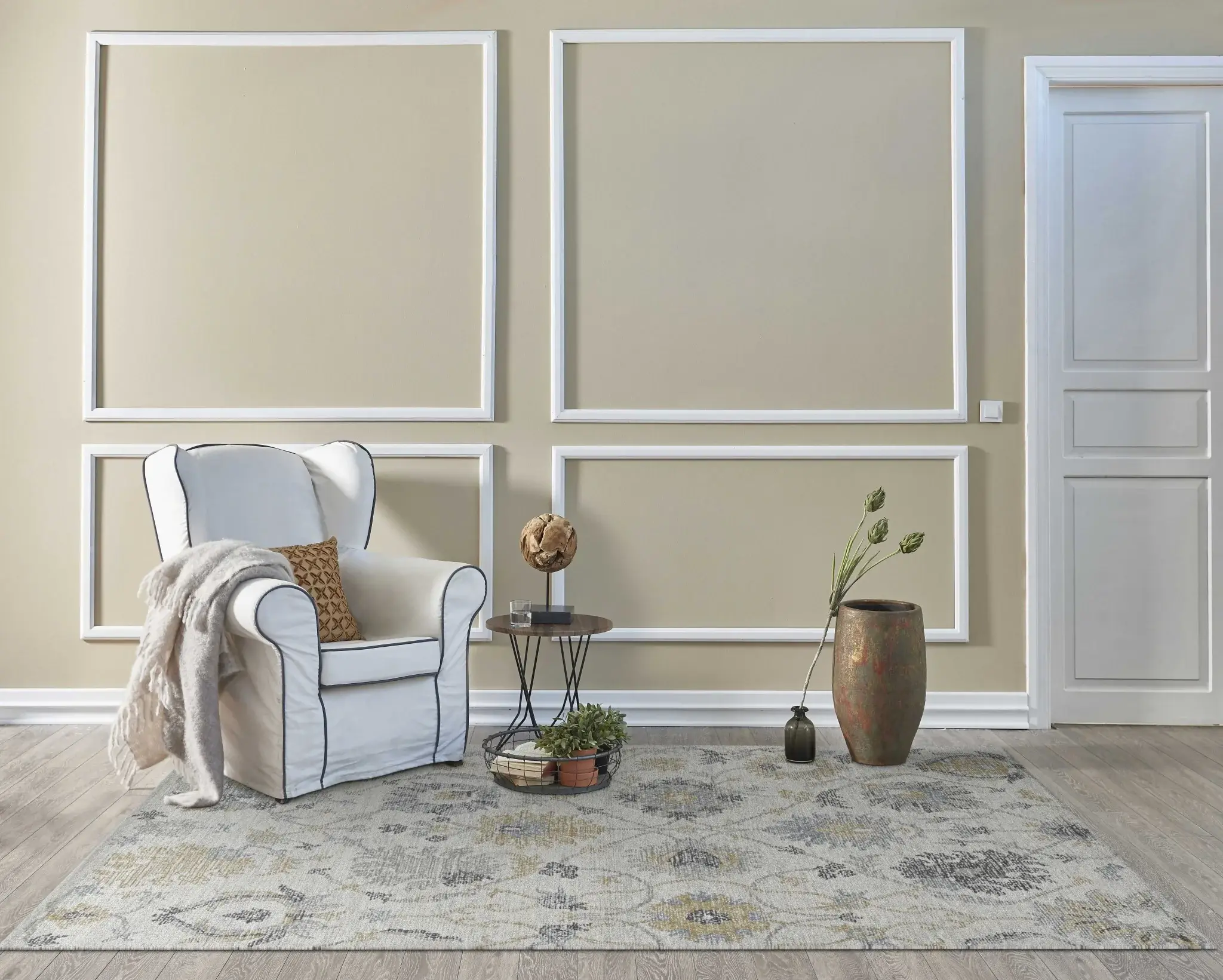 7' X 10' Ivory Hand Tufted Space Dyed Traditional Floral Indoor Area Rug - Image 8