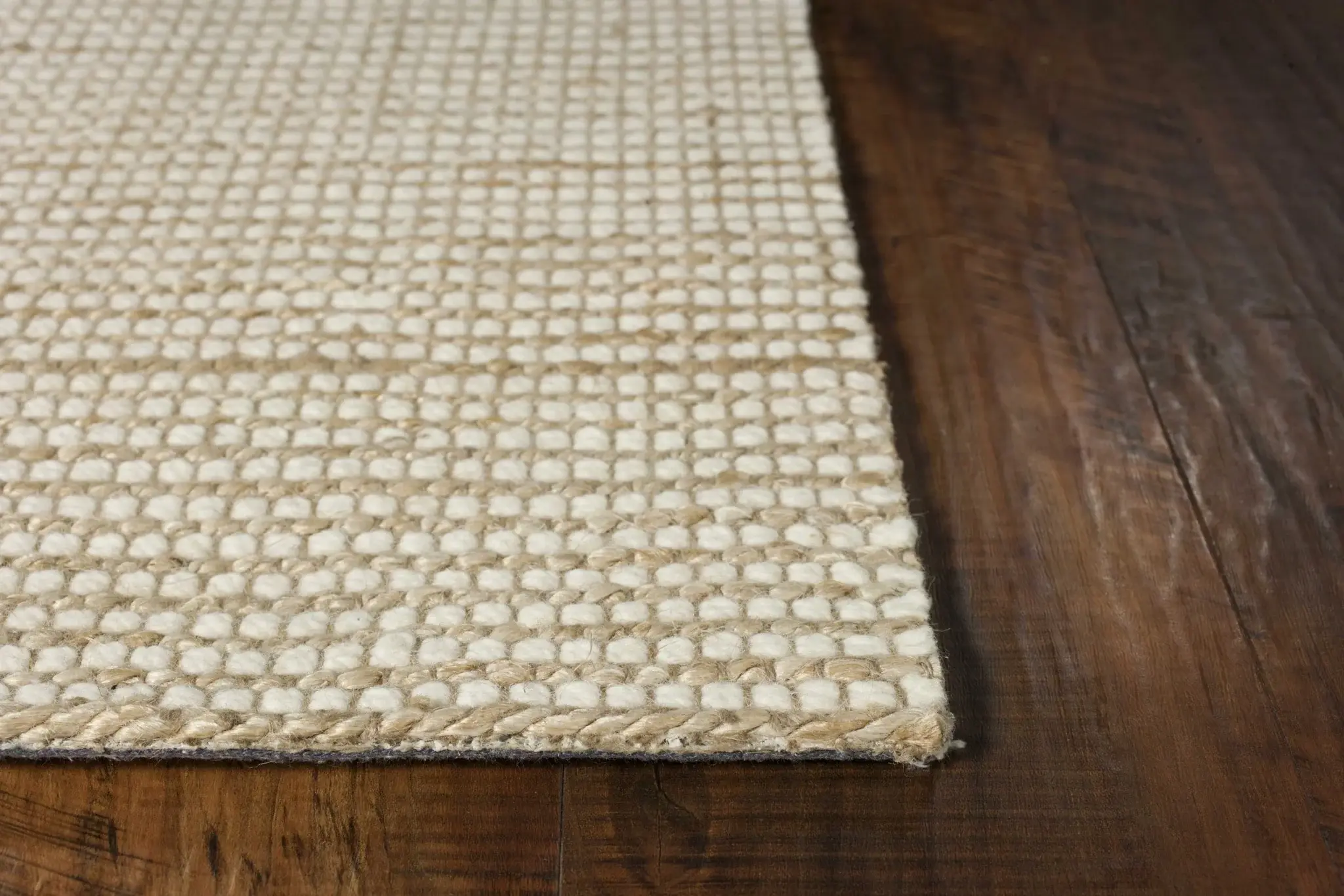 7' X 10' Ivory Hand Woven Wool And Jute Indoor Area Rug - Image 5