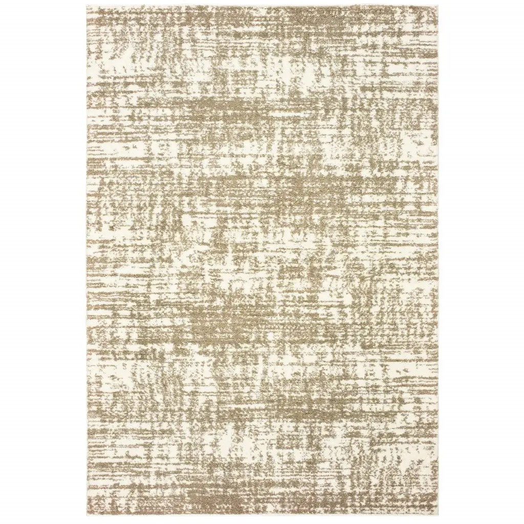 7' X 10' Ivory Shag Power Loom Area Rug - Image 5