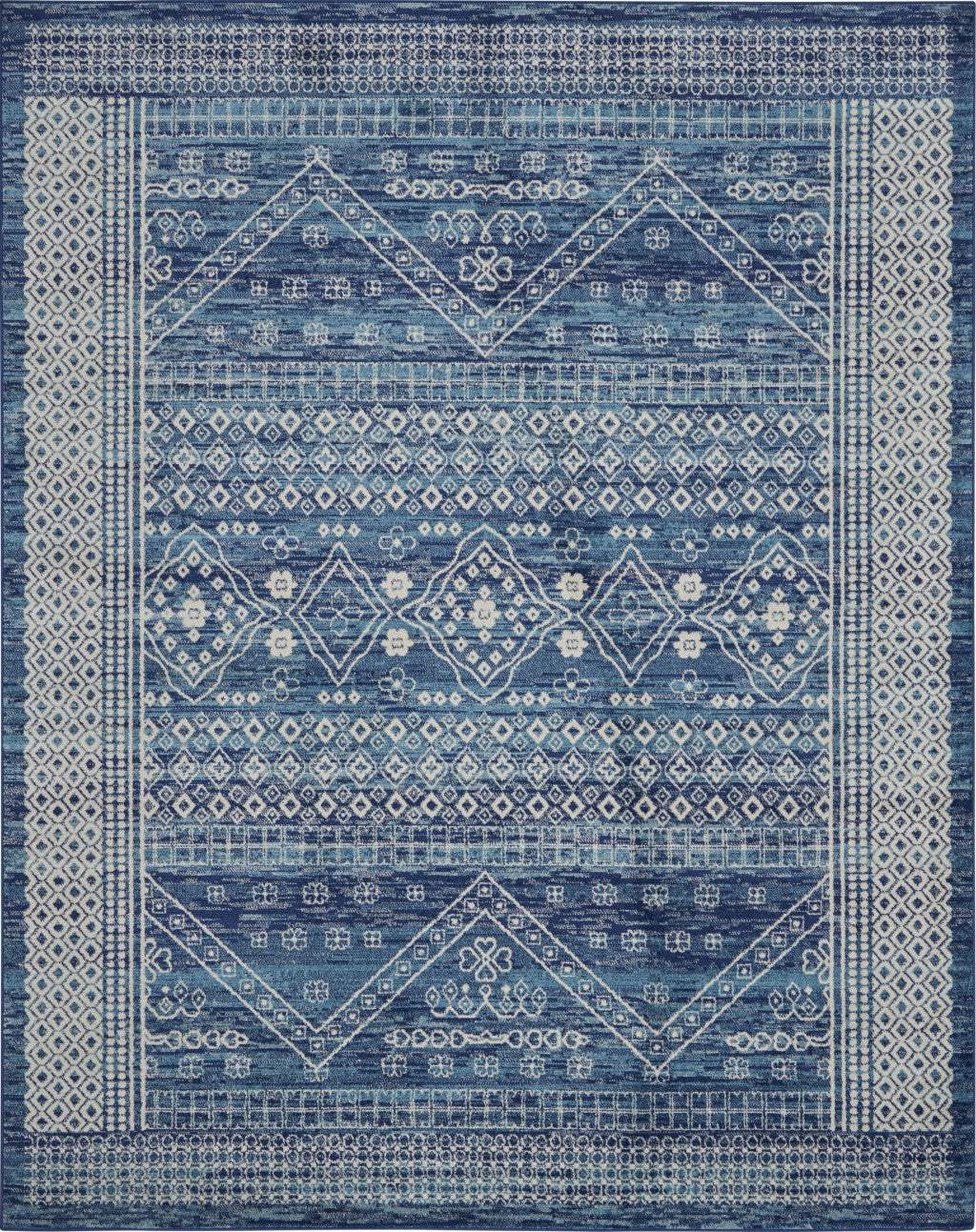 7' X 10' Navy Blue Power Loom Area Rug - Image 4