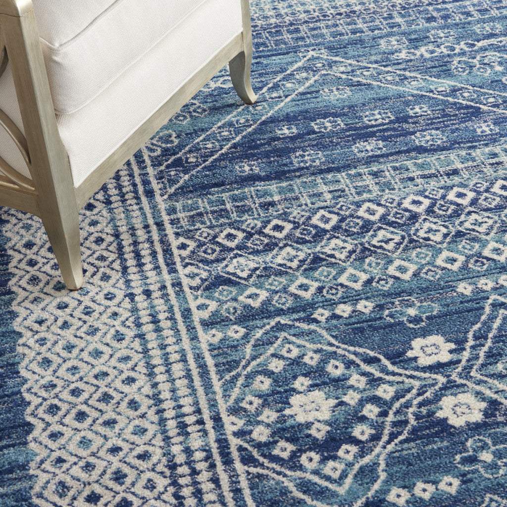 7' X 10' Navy Blue Power Loom Area Rug - Image 7