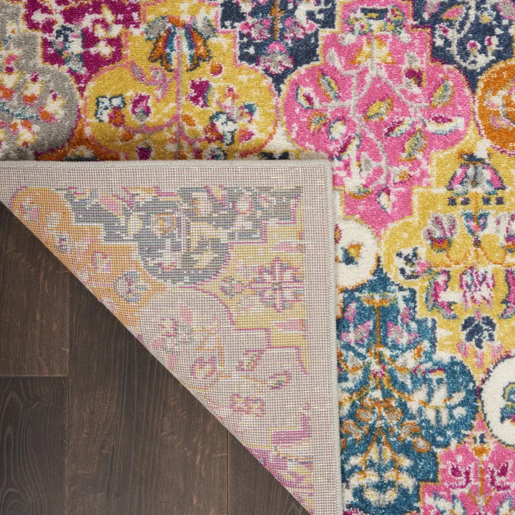 7' X 10' Pink And Gray Geometric Dhurrie Area Rug - Image 4