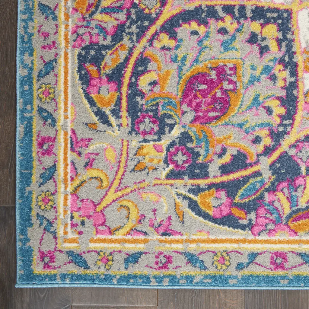 7' X 10' Pink And Green Dhurrie Area Rug - Image 2