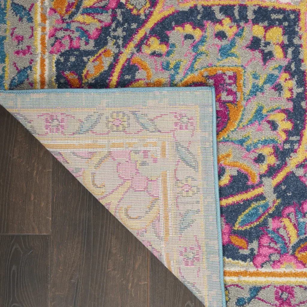 7' X 10' Pink And Green Dhurrie Area Rug - Image 4
