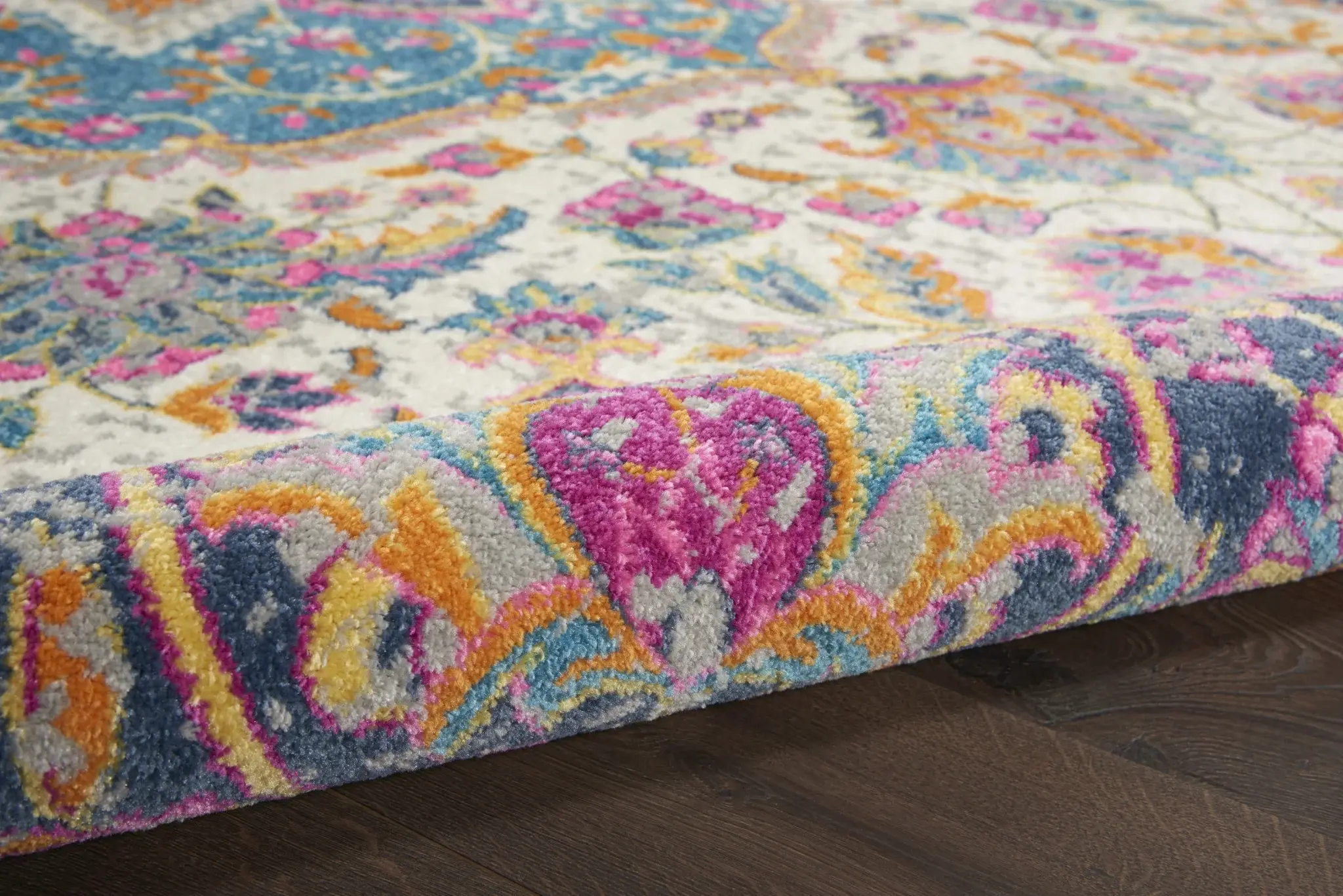 7' X 10' Pink And Green Dhurrie Area Rug - Image 5