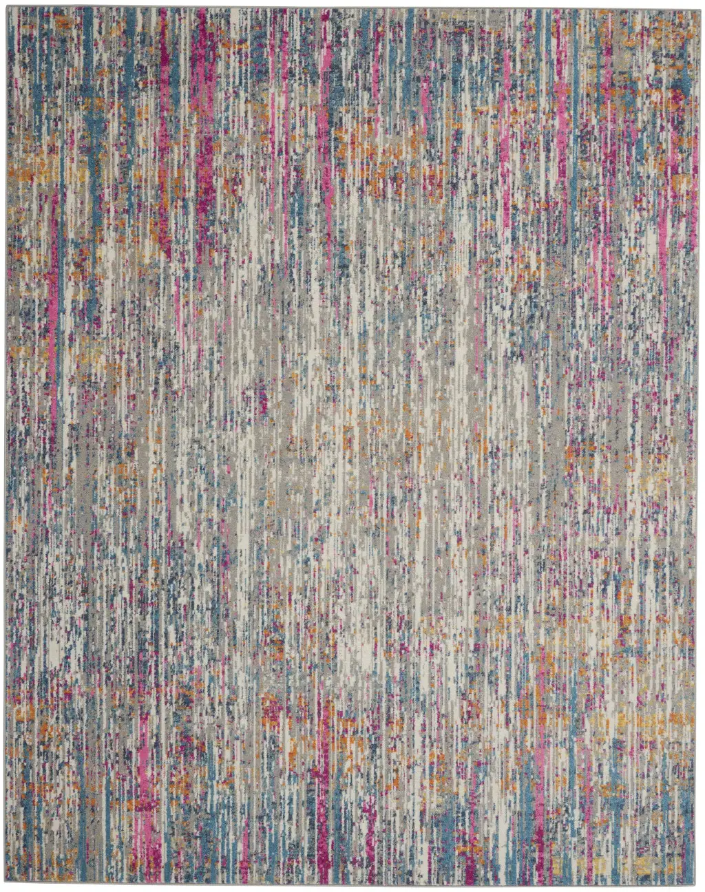 7' X 10' Pink And Ivory Abstract Power Loom Area Rug - Image 3
