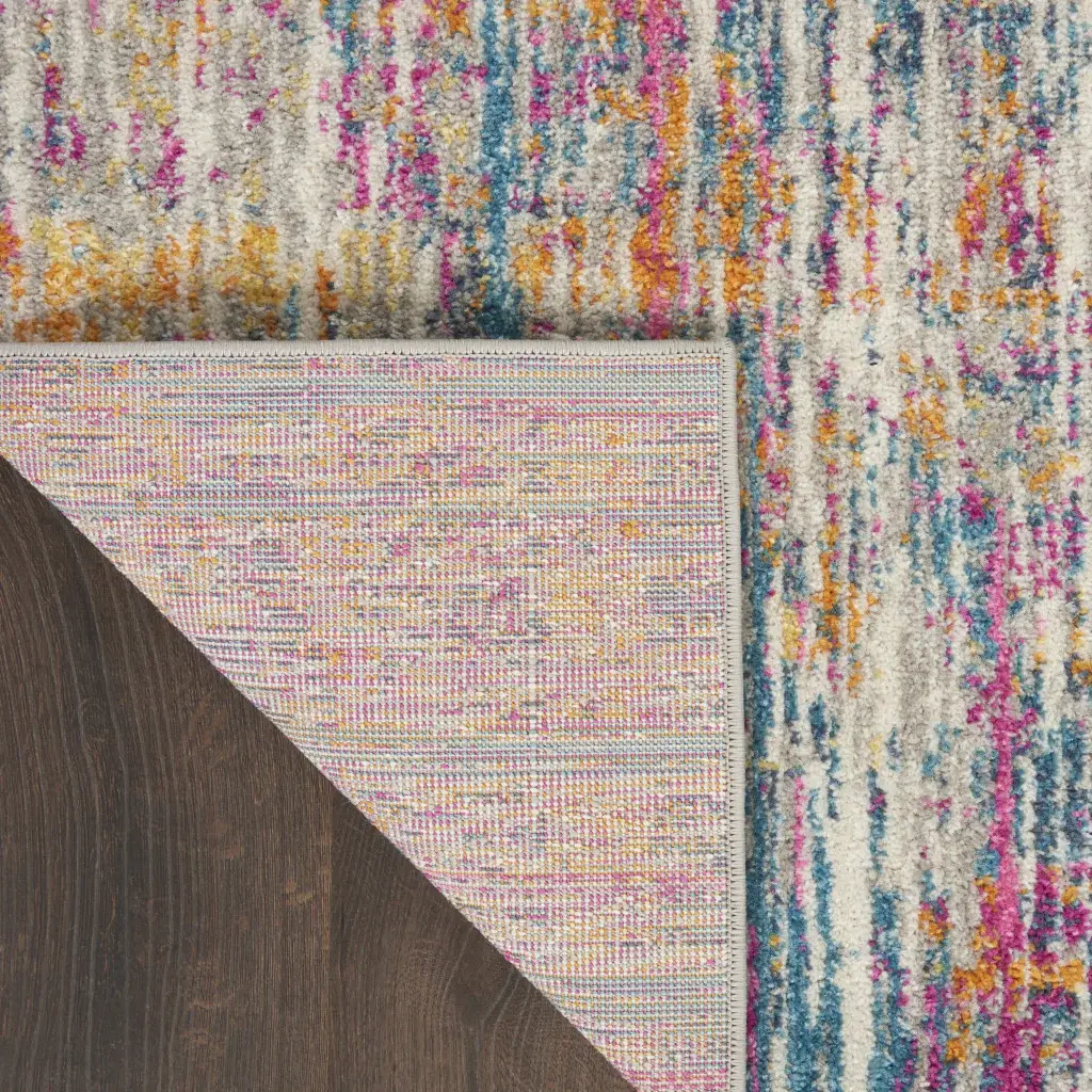 7' X 10' Pink And Ivory Abstract Power Loom Area Rug - Image 5