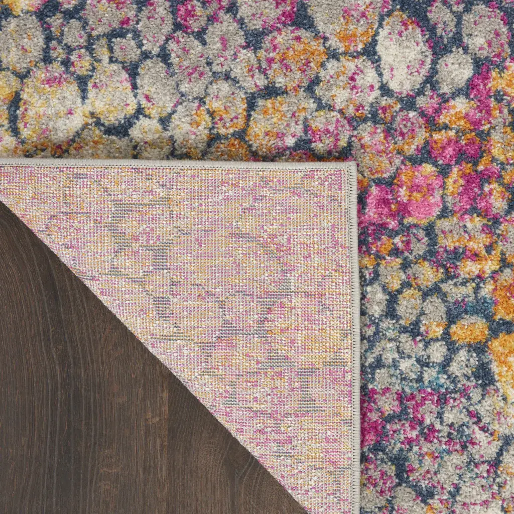 7' X 10' Pink And Ivory Coral Power Loom Area Rug - Image 4