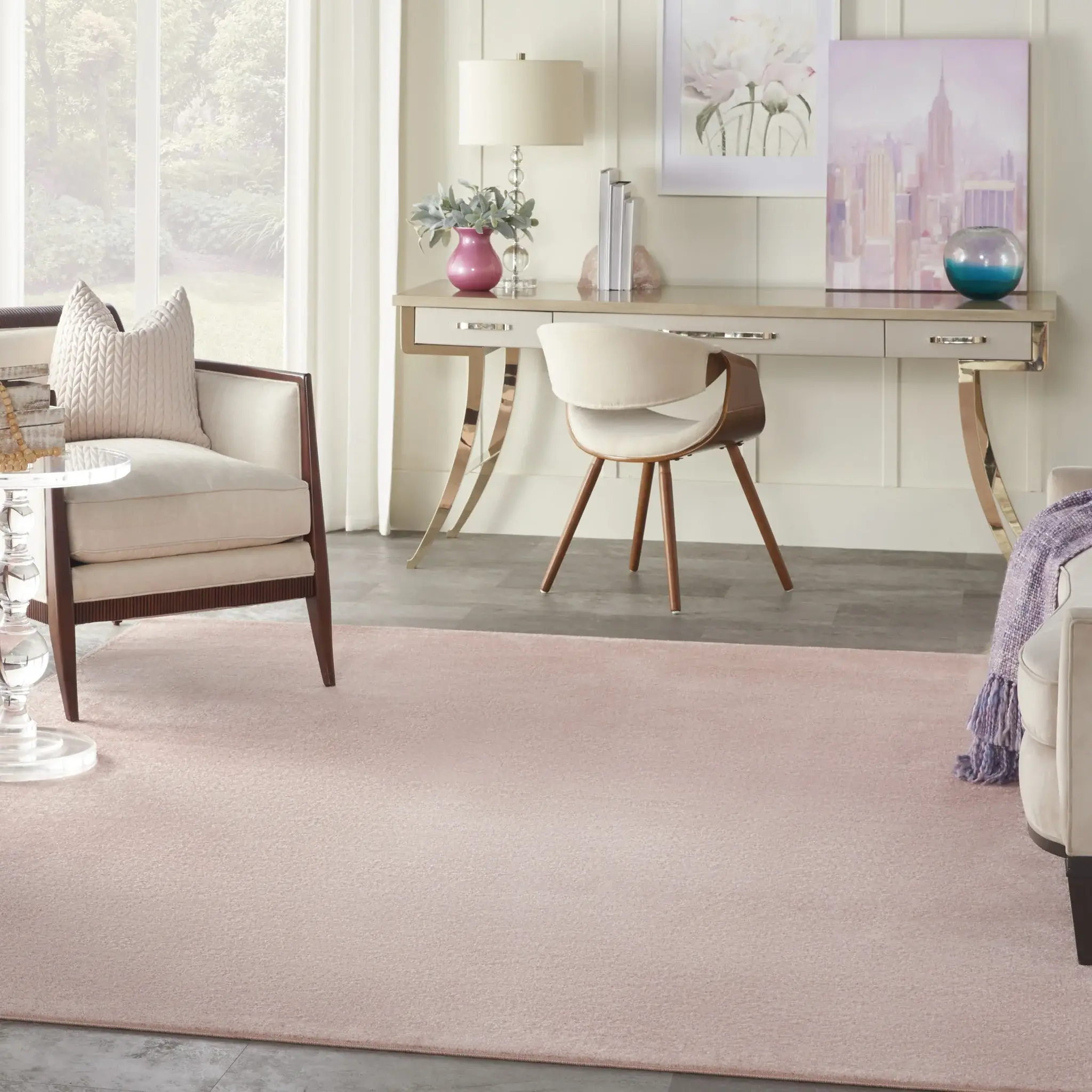 7' X 10' Pink Non Skid Indoor Outdoor Area Rug - Image 6