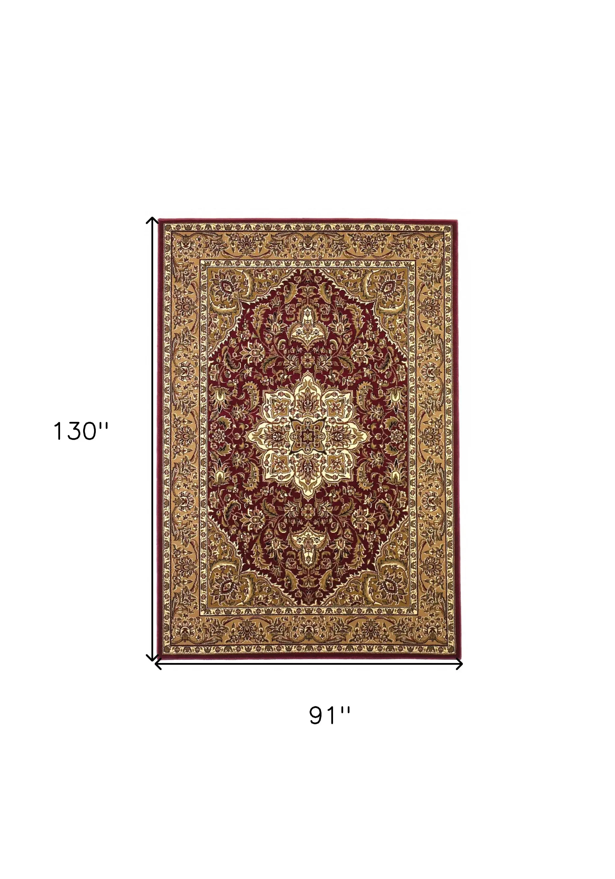 7' X 10'  Polypropylene Red Or  Beige Area Rug - Image 3