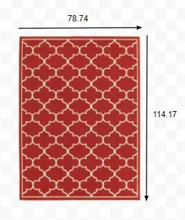 7' X 10' Red and Ivory Indoor Outdoor Area Rug - Image 4
