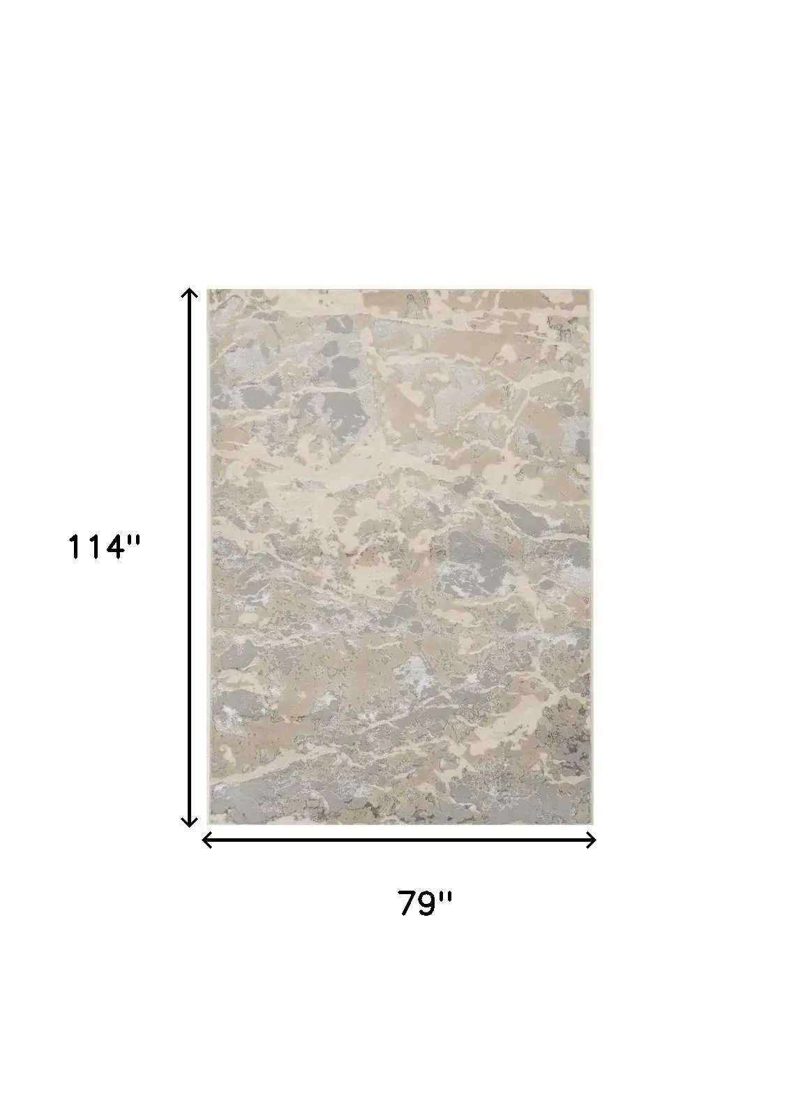 7' X 10' Sand Grey Machine Woven Abstract Indoor Area Rug - Image 3